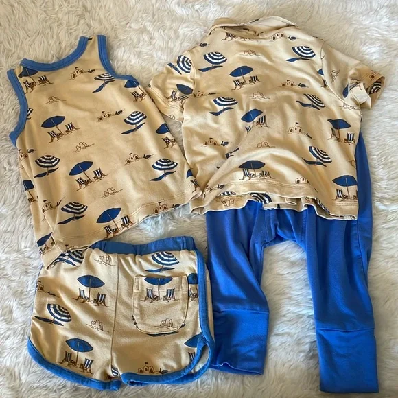 Kate Quinn 4 Pc Set - Tank/Guayabera - 12-18 Mo & Shorts/Panda Pants - 6-12 Mo - Picture 4 of 5